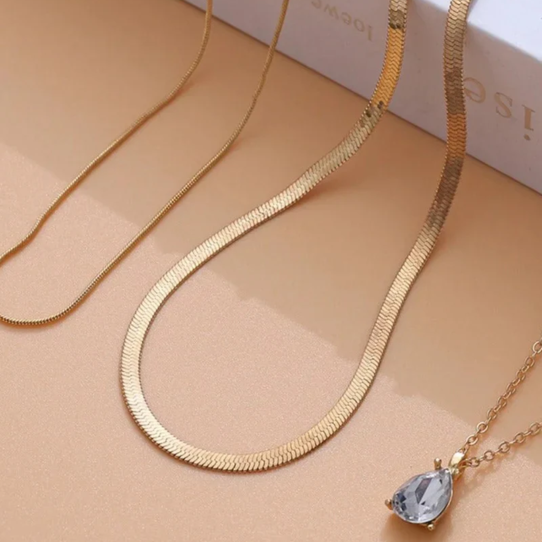 SICILIA - GOLD 3-PIECE PENDANT NECKLACE SET