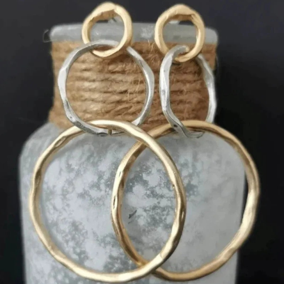 SAMANTHA - ANTIQUE GOLD/SILVER EARRINGS