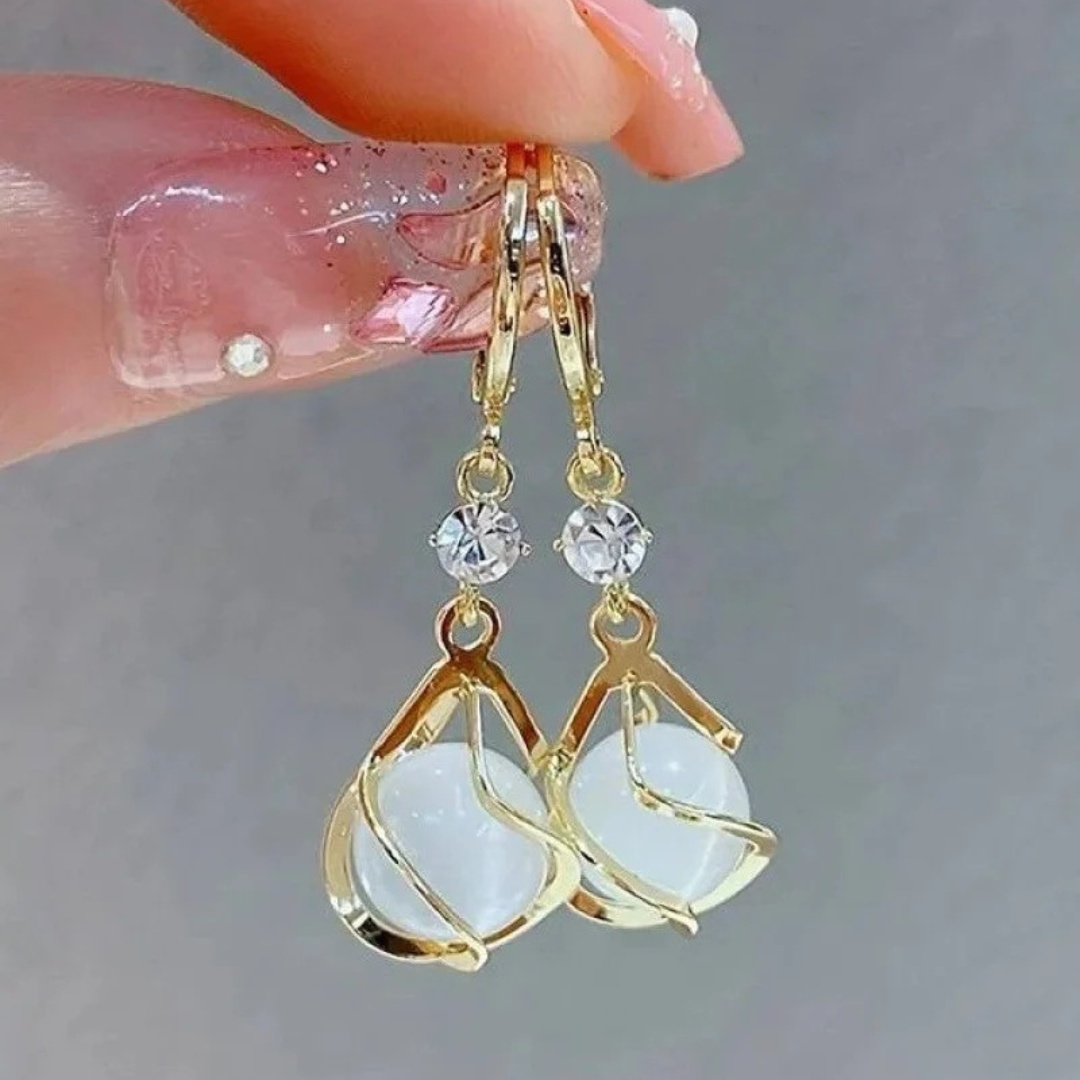 KAREN - ANTIQUE OPAL GOLD EARRINGS