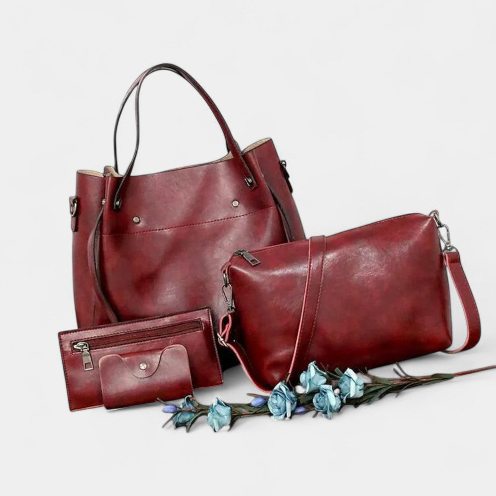 DANIELLA 4-PIECE LEATHER BAG SET