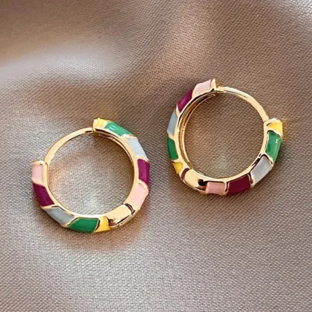 ELEGANT RAINBOW STONE EARRINGS
