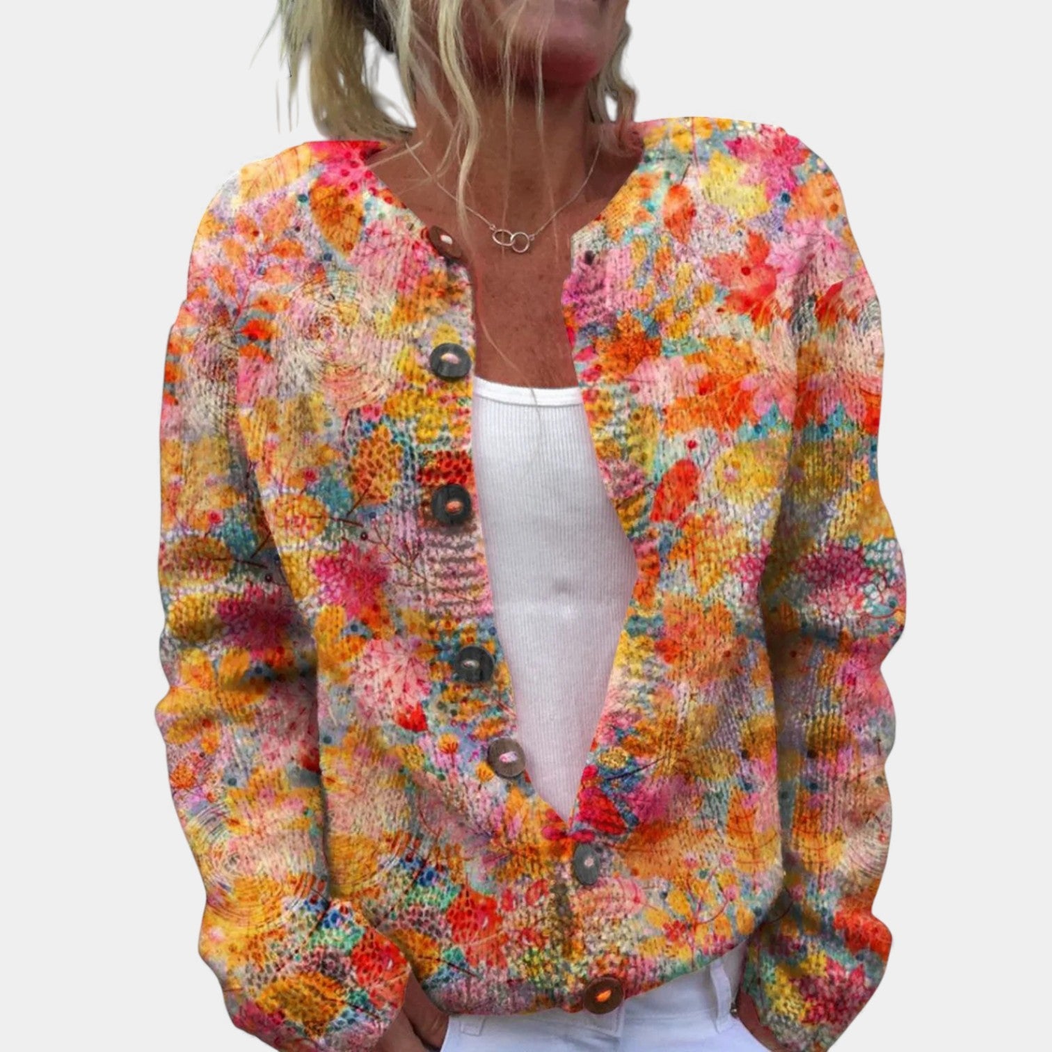 AUDREY - ABSTRACT KNITTED COZY WINTER CARDIGAN