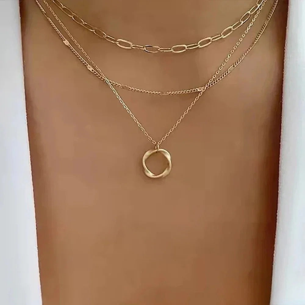 ADRIANA - RETRO LAYERED GOLD NECKLACE