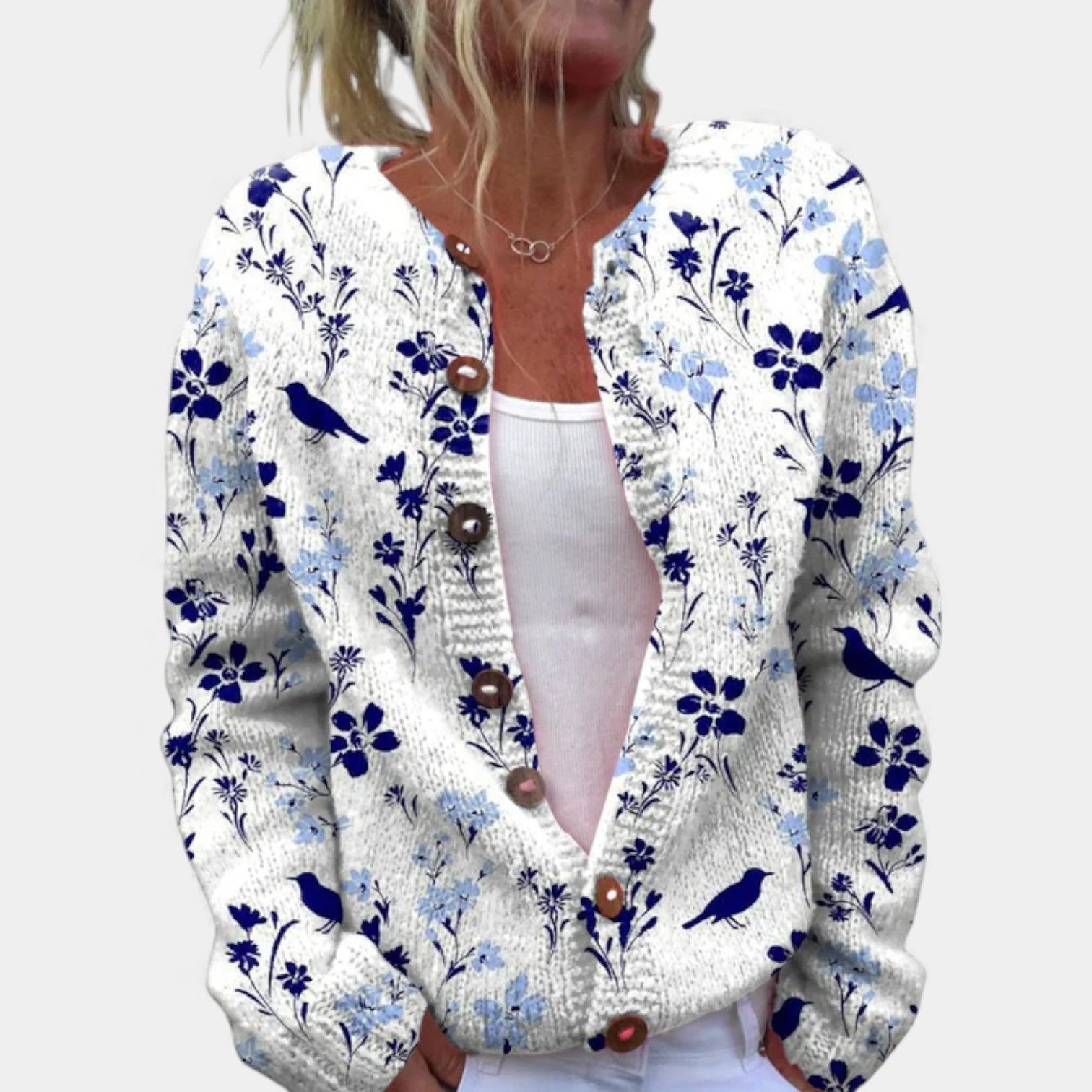 PAIGE - FLORAL KNITTED WINTER CARDIGAN