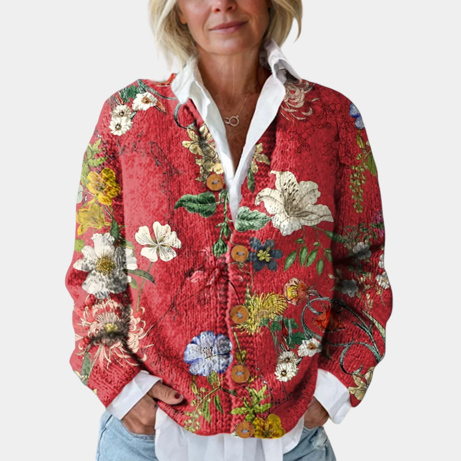 DARIA - VINTAGE FLORAL CARDIGAN SWEATER