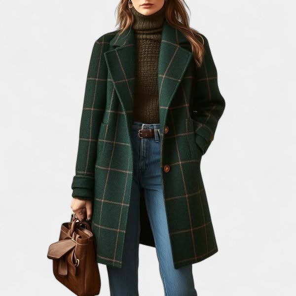 ADRIANA™ - CLASSIC PLAID WINTER TRENCH COAT